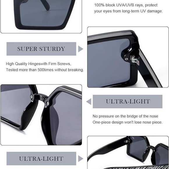 Vintage big frame sun glasses - Picture 3 of 5